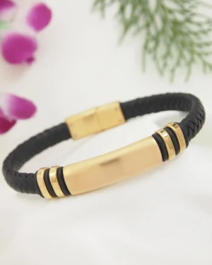 Leather Golden Bracelet